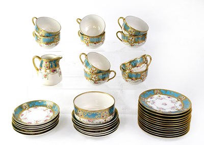 Lot 302 - A Noritake part tea service, with turquoise...