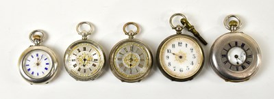 Lot 1483 - Three .935 grade silver open faced key wind...