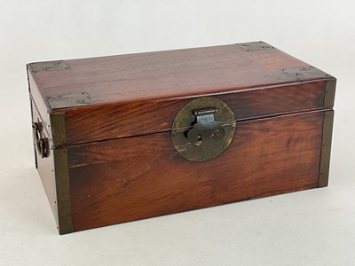 Lot 248 - A Chinese Huanghuali rectangular hinged box...