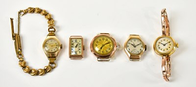 Lot 1869 - A 9ct gold cased wristwatch, the mother of...
