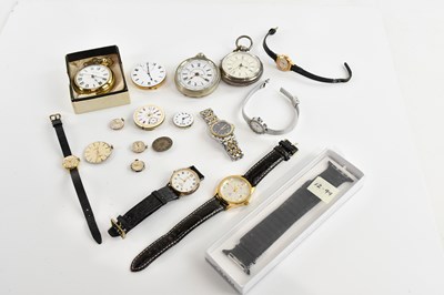 Lot 1802 - A small collection of pocket and wristwatch...
