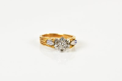 Lot 1508 - An 18ct yellow gold illusion set diamond...
