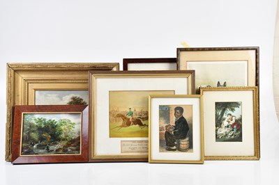 Lot 1657 - A collection of five prints, a watercolour,...