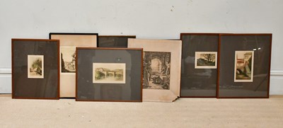 Lot 1658 - Eight assorted engravings including a pencil...