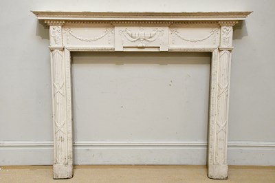 Lot 286 - A 19th century white pine fire surround, with...