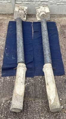 Lot 2473 - A pair of green marble Corinthian columns with...