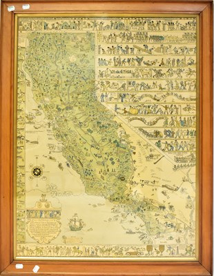 Lot 413 - A colour lithographic map of California...