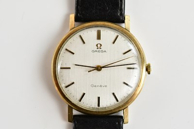 Lot 583 - OMEGA; a gentleman's yellow metal cased...