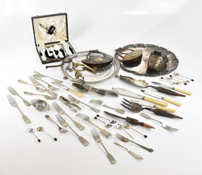 Lot 1418 - A collection of assorted silver plate...
