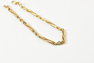Lot 1561 - A 9ct yellow gold bracelet, length 18.5cm,...
