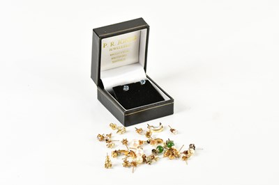 Lot 1695 - A group of 9ct yellow gold ear studs, also...