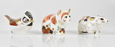 Lot 443 - ROYAL CROWN DERBY; three animal form...