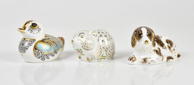 Lot 445 - ROYAL CROWN DERBY; three animal form...