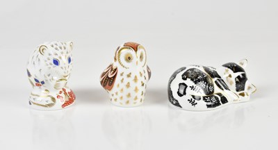 Lot 2728 - ROYAL CROWN DERBY; three animal form...