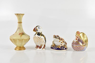Lot 555 - ROYAL CROWN DERBY; three animal form...