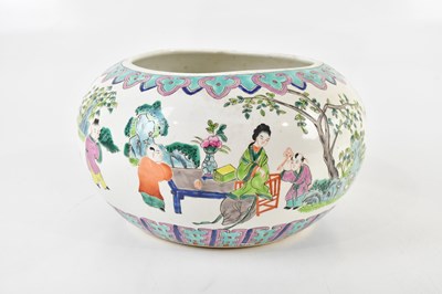 Lot 1082 - A modern Chinese Famille Verte jardinière,...