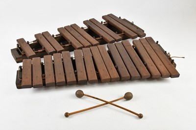Lot 1615 - A vintage cased wooden xylophone, stamped...