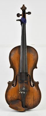 Lot 2905 - A full size German violin with two-piece back...