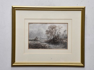 Lot 2950 - HENRY POPE (1843-1908); watercolour, a pond...