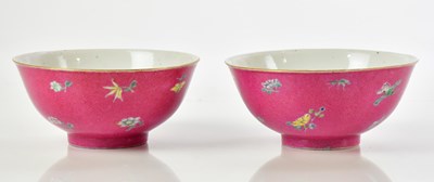 Lot 1003 - A pair of 19th century Chinese porcelain ruby...