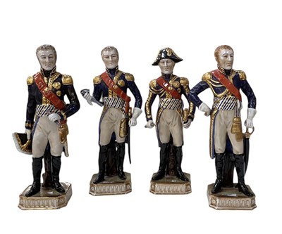 Lot 530 - DRESDEN; a set of four porcelain figures of...