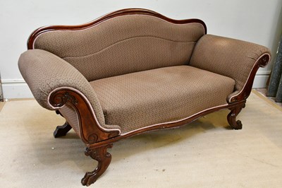 Lot 2338 - A Danish flame mahogany drop-end settee,...