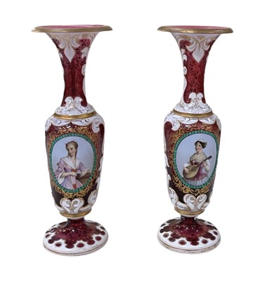 Lot 580 - A pair of late Victorian hand painted...