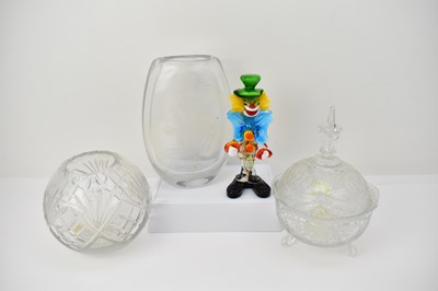 Lot 311 - Four items of clear and art glass comprising a...