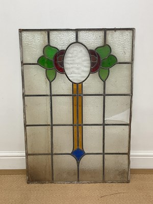 Lot 749 - An early 20th century leaded stained glass...