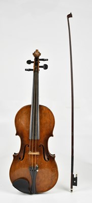 Lot 1538 - A full size German violin with one-piece back...