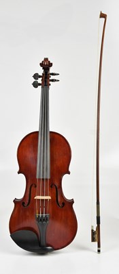 Lot 1566 - A full size violin with two-piece back length...