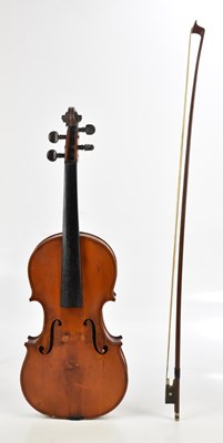 Lot 1562 - A full size French violin with one-piece back...