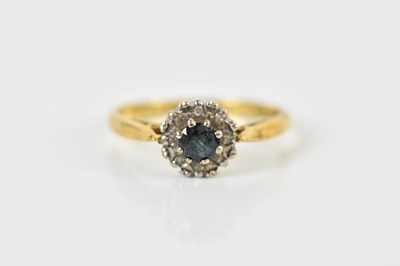 Lot 1515 - An 18ct yellow gold sapphire and diamond dress...