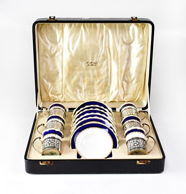 Lot 749 - AYNSLEY; a cased set of eight George VI...