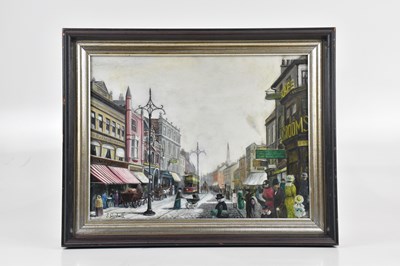 Lot 1787 - S GARBUTT; oil on board, 'Queen Street,...