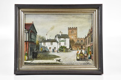 Lot 1789 - S GARBUTT; oil on board, 'White Hart, Cheadle',...