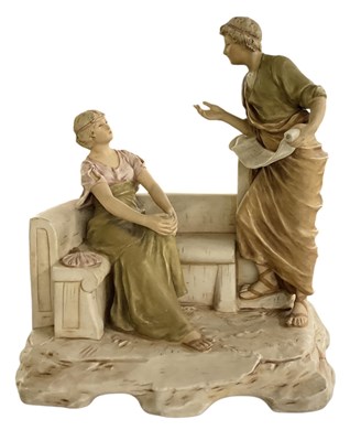 Lot 553 - ROYAL DUX; a porcelain figure group titled...