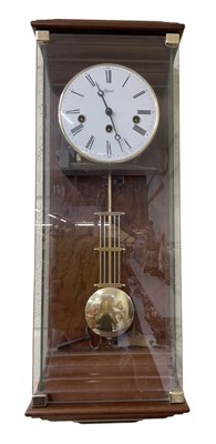 Lot 114 - HERMLE, GERMANY; a modern regulated wall clock,...