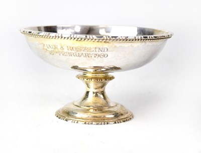 Lot 625 - An Elizabeth II hallmarked silver bowl to stem...