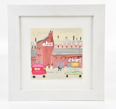 Lot 1784 - DAVID BARROW; oil on board, 'Chips', signed...