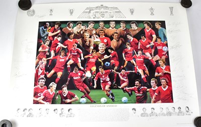 Lot 550 - LIVERPOOL FC; a colour poster, 'Legends of...