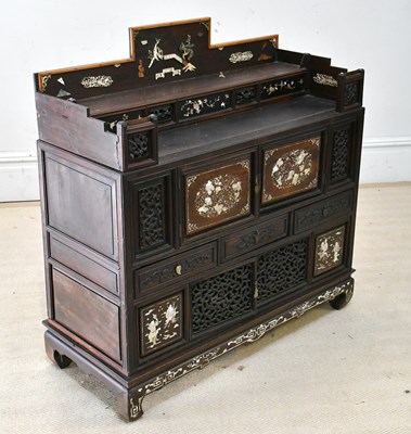 Lot 1128 - A Chinese carved Shibayama shodana type...