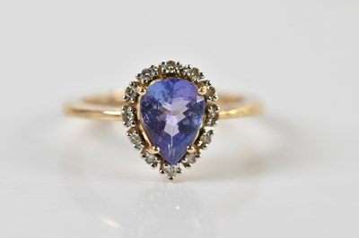 Lot 1389 - A 9ct white gold pale tanzanite pear shaped...