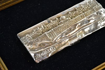 Lot 62 - A sterling silver wrapped plaque, inscribed...