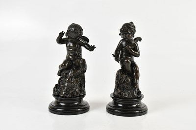 Lot 1378 - A pair of reproduction bronzed figures...